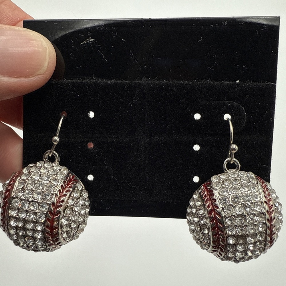 baseball bling earrings - Picture 2 of 4
